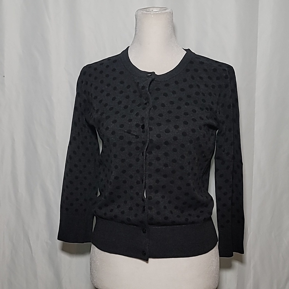 CARDIGAN podkadot  gray with black